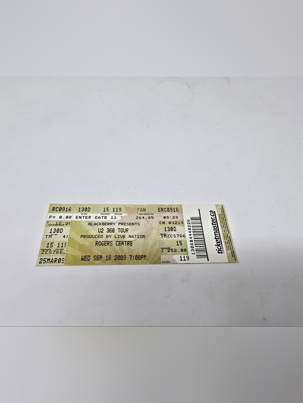 U2 Concert Stub Vintage 90s 1992 Toronto Ticket Zoo TV Tour Maple Leaf